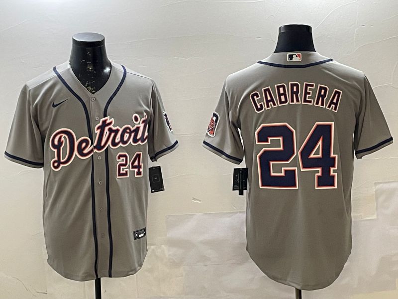 Men Detroit Tigers 24 Cabrera Grey Game 2025 Nike MLB Jersey style 1